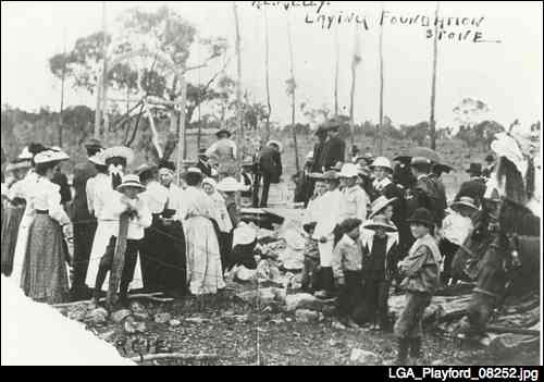 Laying Foundation Stone, One Tree Hill Institute